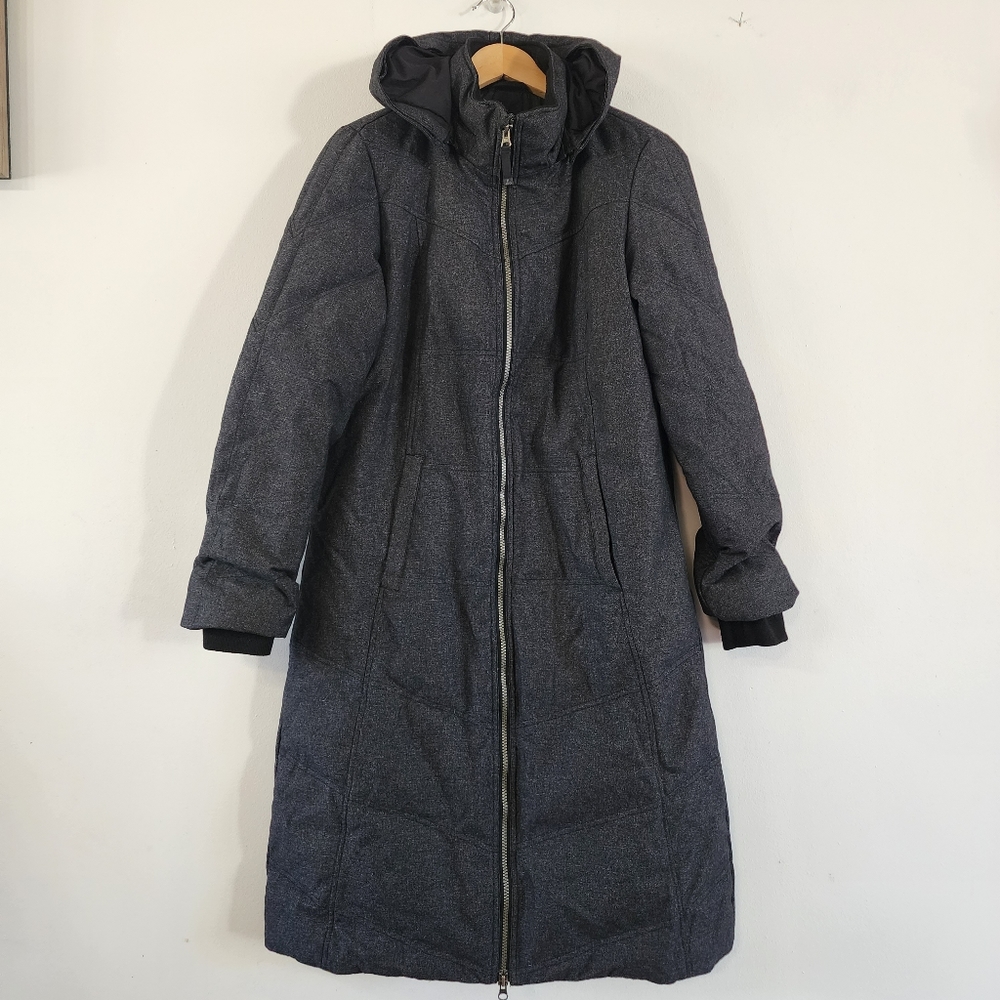 Prana Down/ Feather Long Hooded Women's Puffer Coat L